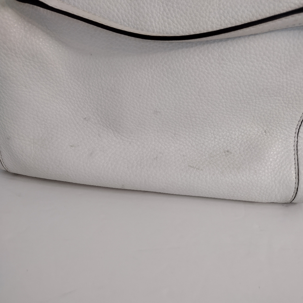 Michael Kors Newbury Leather Shoulder Bag Gold Chain Handles Off White - Picture 5 of 10